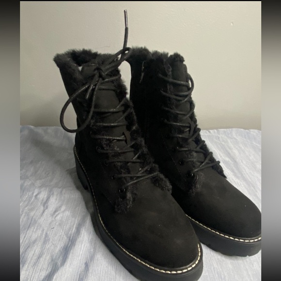 Madden Girl Womens Carrabas Black Fur-Lined Winter Boots Size 9.5 - Picture 8 of 12